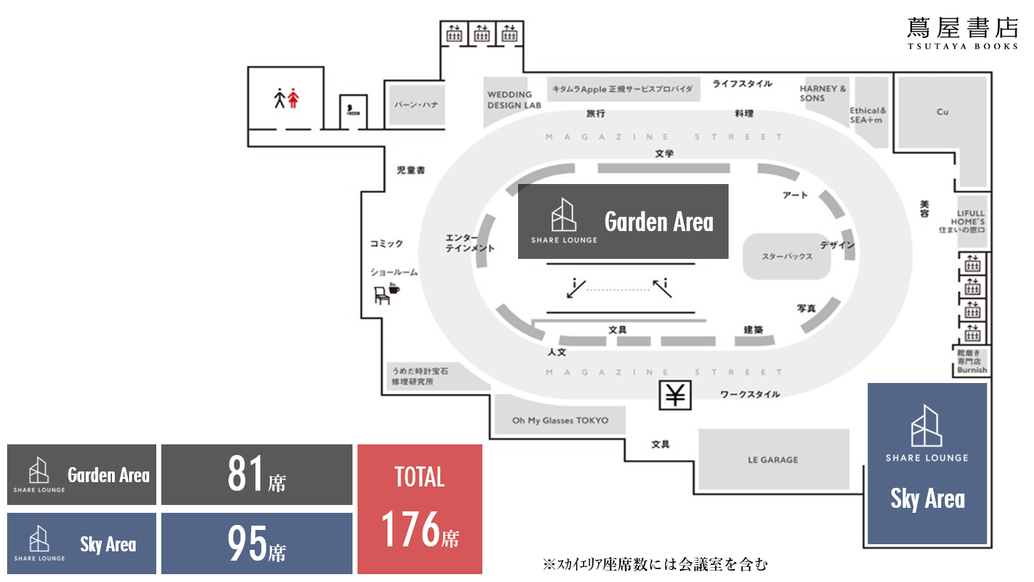 梅田 蔦屋書店」に関西最大の「SHARE LOUNGE」 2023年6月9日（金）オープン｜ニュース｜CCC カルチュア・コンビニエンス・クラブ株式会社